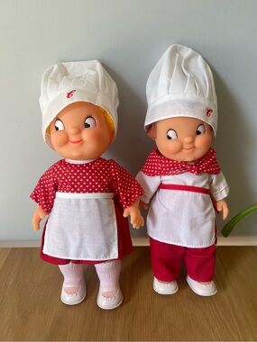 Vintage 1960s Campbell’s Soup Kids Posable Advertising Dolls Pair